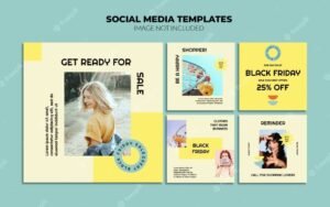 retro style social media post templates