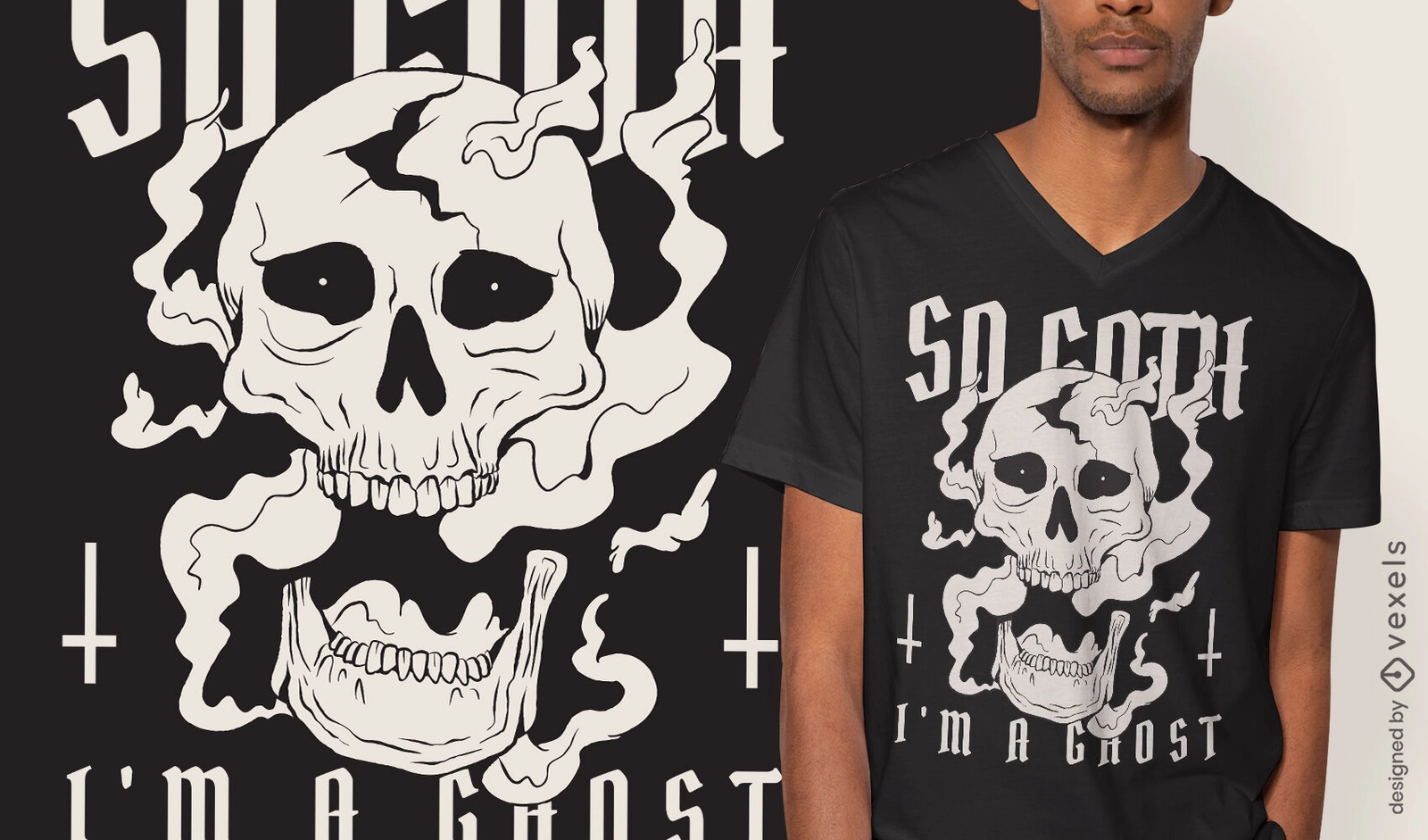 Gothic Skull Illustration T Shirt Design Gothic Skull Illustration T Shirt Design - desain kaos custom
