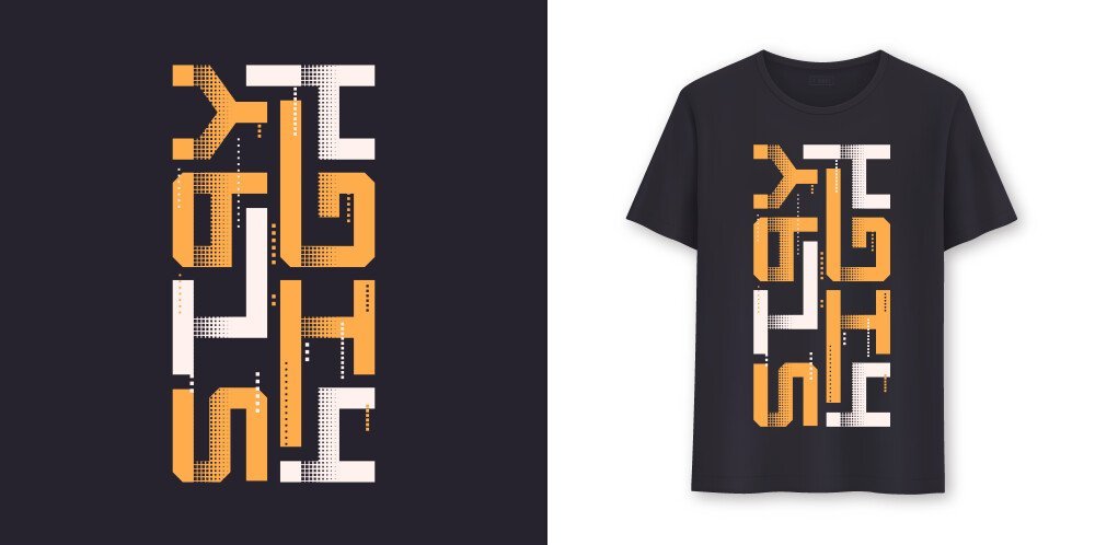 Outline Font Geometric Pattern T Shirt Design Outline Font Geometric Pattern T Shirt Design - desain kaos custom