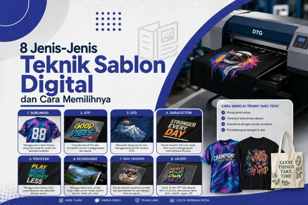 8 Jenis Jenis Teknik Sablon Digital Dan Cara Memilihnya