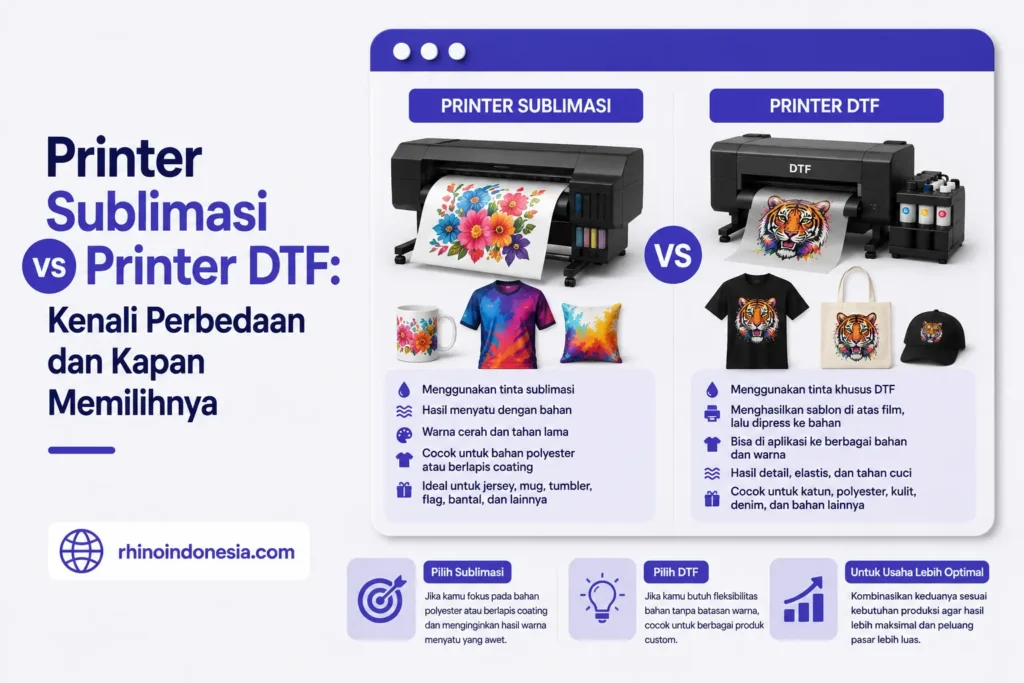 Printer Sublimasi Vs Printer DTF Kenali Perbedaan Dan Kapan Memilihnya